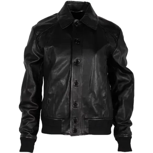 Pre-owned Leather outerwear , female, Sizes: 2XL - Yves Saint Laurent Vintage - Modalova