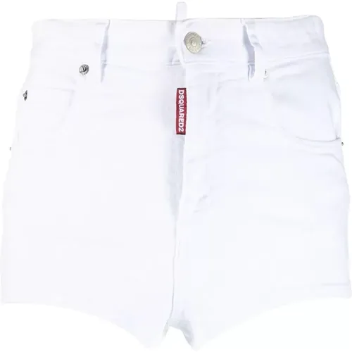 Weiße Denim Casual Shorts , Damen, Größe: S - Dsquared2 - Modalova