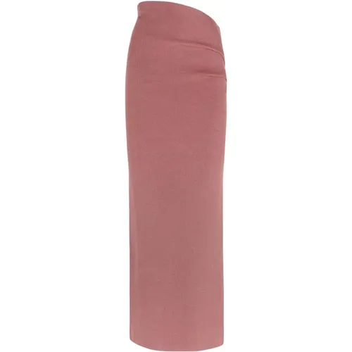 Silk Pencil Skirt in Strawberry , female, Sizes: L, M - Cortana - Modalova