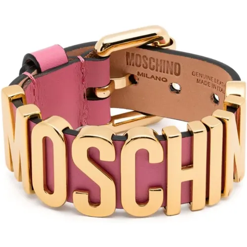 Bracelets, female, , Size: ONE SIZE Logo Lettering Pin-Buckle Fastening Bracelet - Moschino - Modalova