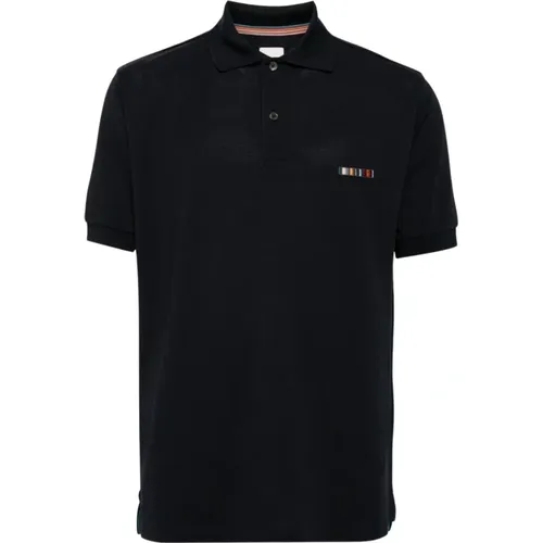 Multi Stripe Embroidery Polo Shirt Navy , male, Sizes: L, 2XL, S, M - Paul Smith - Modalova