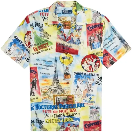 Graphic Print Button-Up Shirt , male, Sizes: M - Ralph Lauren - Modalova