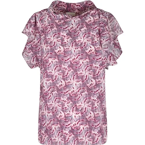 Blouses, female, , Size: S Mauve Valency Top with Asymmetric Sleeves - Isabel marant - Modalova