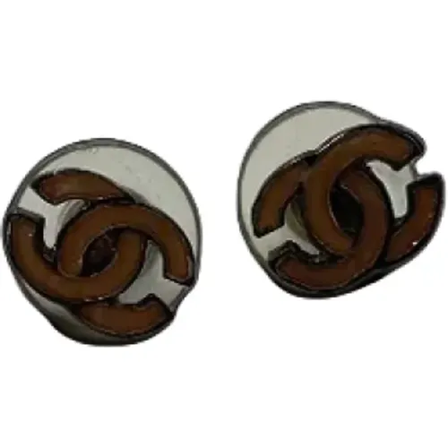 Pre-owned Silver Metal CC Earrings , female, Sizes: ONE SIZE - Chanel Vintage - Modalova