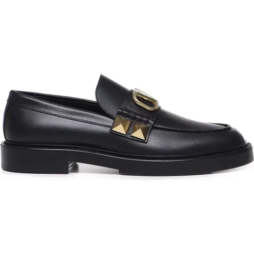Schwarze flache Schuhe mit VLogo-Signatur - Valentino Garavani - Modalova