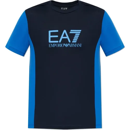 T-Shirt mit bedrucktem Logo - Emporio Armani EA7 - Modalova