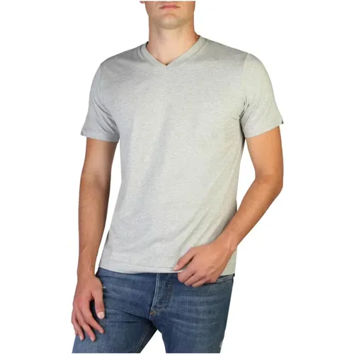 Mens Logo V-Neck Cotton T-Shirt , male, Sizes: S, M - Diesel - Modalova