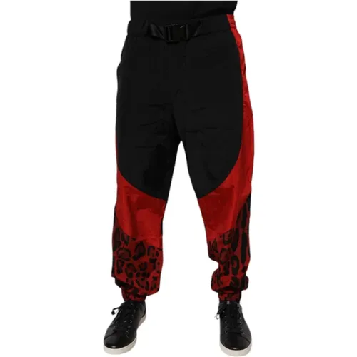 Sweatpants, male, , Size: M Leopard Print Track Pants - Dolce & Gabbana - Modalova
