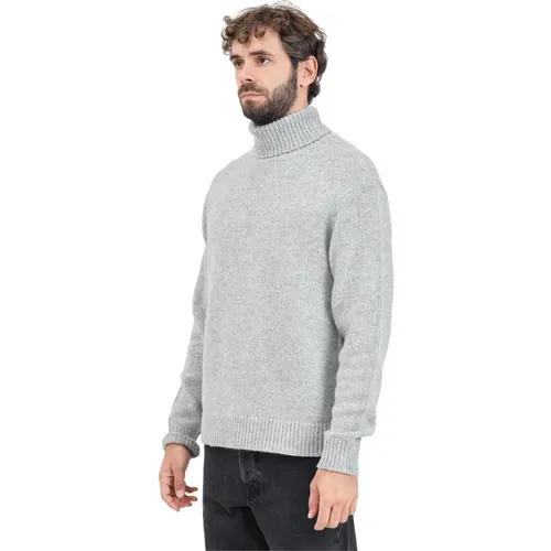 Grauer Rollkragenpullover , Herren, Größe: S - Selected Homme - Modalova