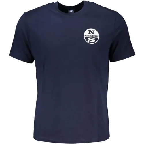 Blau Baumwolle Logo Print T-Shirt - North Sails - Modalova