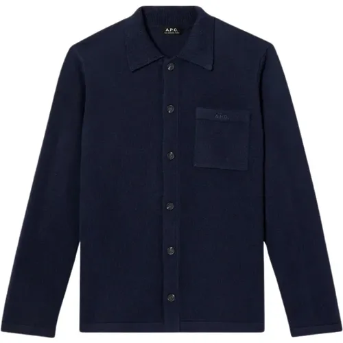 Cardigans, male, , Size: L Maglia Cardigan 100% Lana - A.p.c. - Modalova