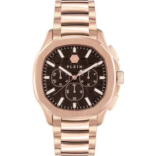 Rose Gold Chrono Stainless Steel Watch , male, Sizes: ONE SIZE - Philipp Plein - Modalova