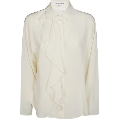 Ruffle Detail Blouse , female, Sizes: S, XS - Victoria Beckham - Modalova