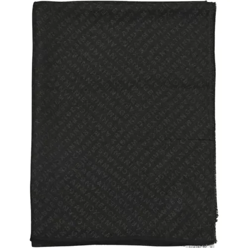 Scarves, male, , Size: ONE SIZE Patterned Scarf - Armani Exchange - Modalova