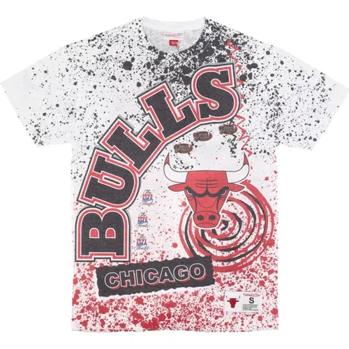 T-Shirts, male, , Size: XL Chicago Bulls NBA Tee Burst - Mitchell & Ness - Modalova