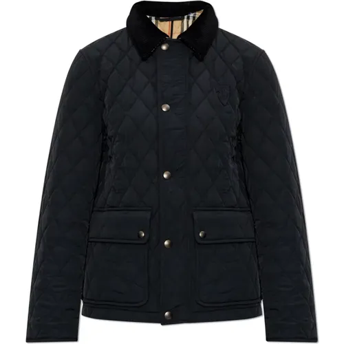 Quilted jacket with corduroy collar , female, Sizes: XL - Burberry - Modalova