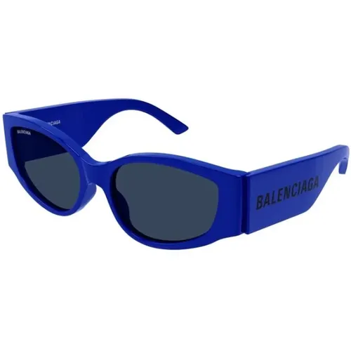 Blaues Gestell Blaue Gläser Sonnenbrille Frauen - Balenciaga - Modalova