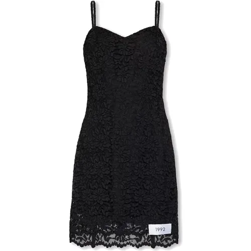 Schwarzes Kleid mit Patch-Detail - Dolce & Gabbana - Modalova