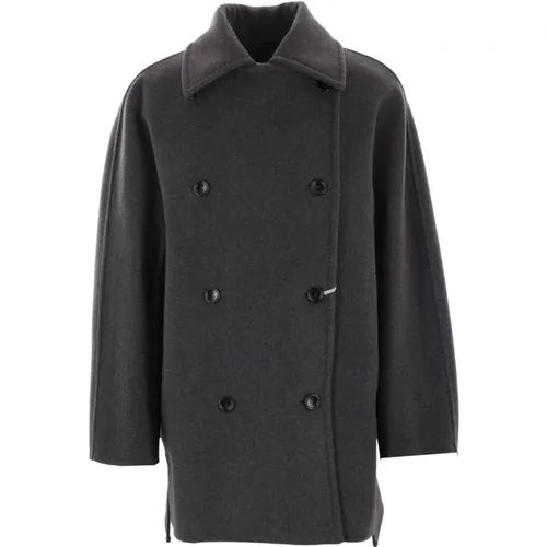 Double-Breasted Wool Cashmere Coat Grey , female, Sizes: S - Max Mara - Modalova