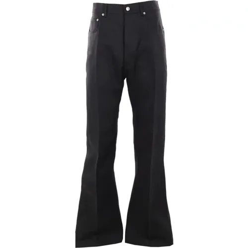 Wide Trousers, male, , Size: W30 Wide Leg Denim Jeans - Rick Owens - Modalova