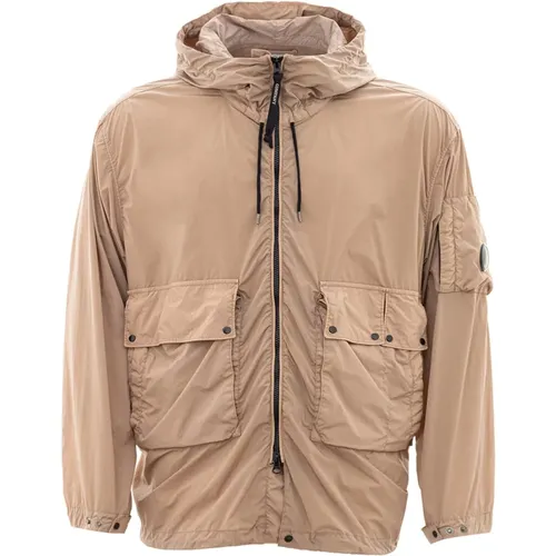 Hazelnut Hooded Technical Fabric Jacket , male, Sizes: XL - C.P. Company - Modalova