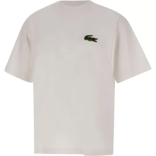 T-Shirts, male, , Size: 2XL Cotton T-shirt with Iconic Logo - Lacoste - Modalova