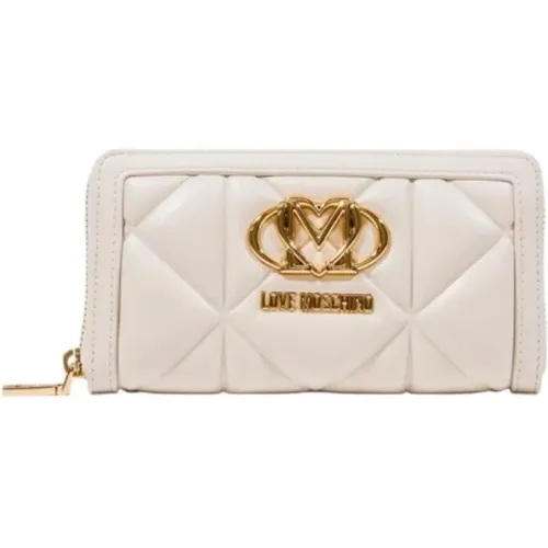 Wallets & Cardholders, female, , Size: ONE SIZE Stylish Zip-Around Wallet with Compartments - Love Moschino - Modalova