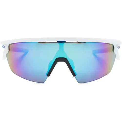 Weiße Oversize Verspiegelte Sonnenbrille UV-Schutz , unisex, Größe: ONE Size - Oakley - Modalova