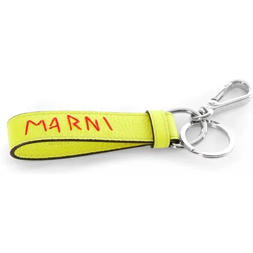 Keyrings, unisex, , Size: ONE SIZE Keychain with keyring and carabiner hook - Marni - Modalova