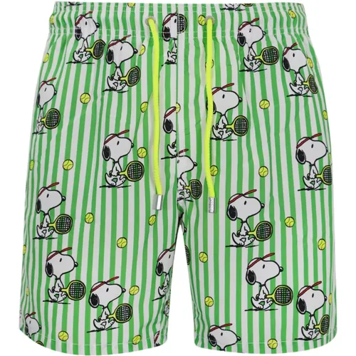 Green Sea Clothing Special Edition Snoopy Boxer Shorts , male, Sizes: M - MC2 Saint Barth - Modalova