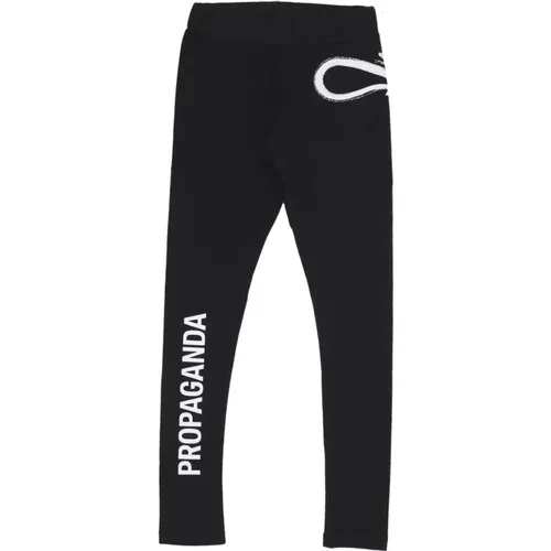 Schwarze Logo Leggings Damen Enganliegend , Damen, Größe: M - Propaganda - Modalova