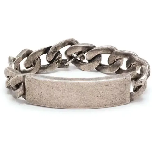 Bracelets, male, , Size: S Silver Curb Chain Bracelet - Maison Margiela - Modalova