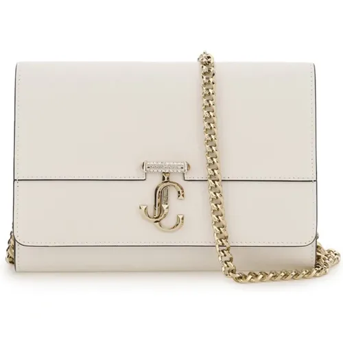 Varenne Leather Crossbody Bag with Crystal Monogram , female, Sizes: ONE SIZE - Jimmy Choo - Modalova