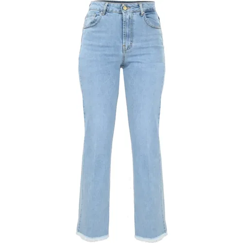 Gerade Jeans mit Pailletten auf den Taschen , Damen, Größe: W32 - Kocca - Modalova