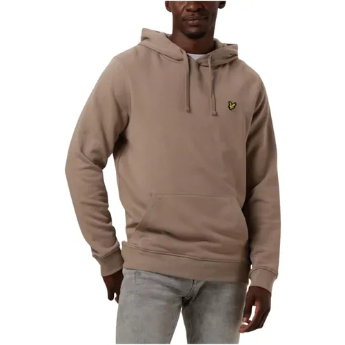 Taupe Pullover Hoodie für Herren , Herren, Größe: S - Lyle & Scott - Modalova