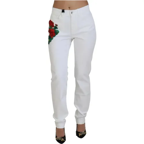 Wunderschöne weiße Skinny Jeans , Damen, Größe: S - Dolce & Gabbana - Modalova