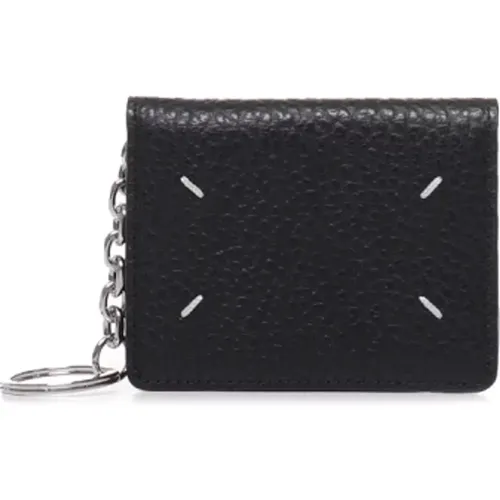 Leather Wallet with Chain and Key Ring , male, Sizes: ONE SIZE - Maison Margiela - Modalova