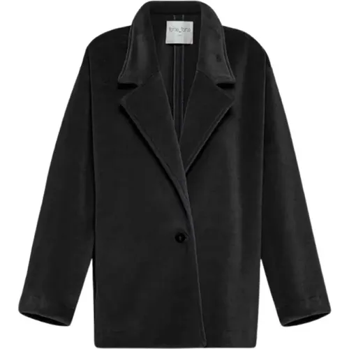 Chenille Schwarze Jacke - Farbe: Schwarz, Größe: 1 , Damen, Größe: S - Forte Forte - Modalova