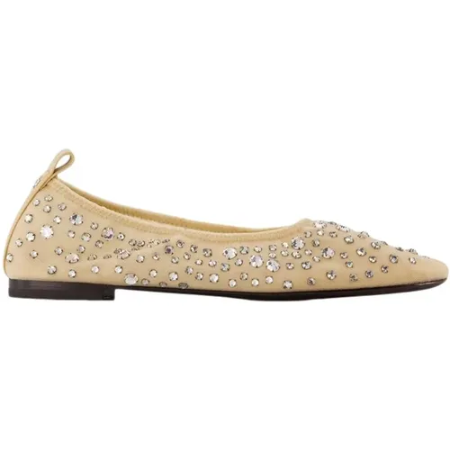 Neutral Sheer Crystal Ballerinas Nylon , Damen, Größe: 38 EU - TORY BURCH - Modalova