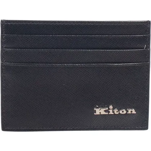 Wallets & Cardholders, male, , Size: ONE SIZE Leather Credit Card Holder - Kiton - Modalova