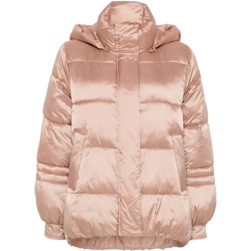 Rosa Steppjacke mit Streifen , Damen, Größe: 2XS - Twinset - Modalova