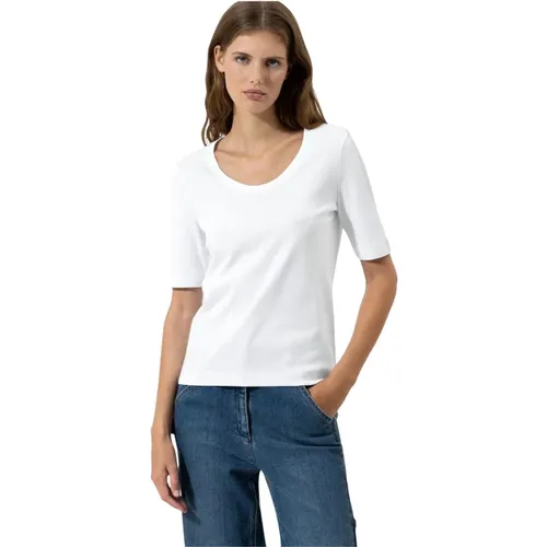 Cotton Slim-Fit T-Shirt , female, Sizes: 2XL, L, M - LUISA CERANO - Modalova