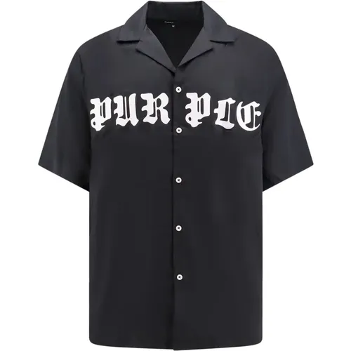 Bowling Collar T-Shirt , male, Sizes: S, M, XL, L - Purple Brand - Modalova