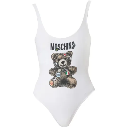 One-piece, female, , Size: XS Adrian Graphic Print Swimsuit - Moschino - Modalova