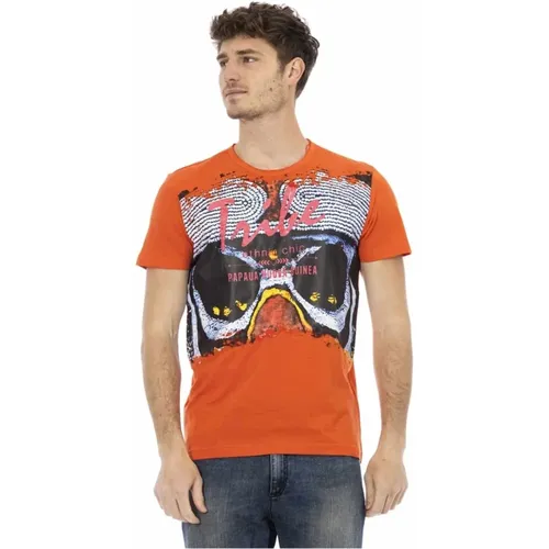 Logo Pattern Cotton T-shirt , male, Sizes: L, XL, 3XL, S, M, 2XL - Trussardi - Modalova