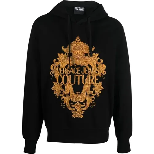 Hoodies, male, , Size: M Stylish Men`s Cotton Hoodie - Versace Jeans Couture - Modalova