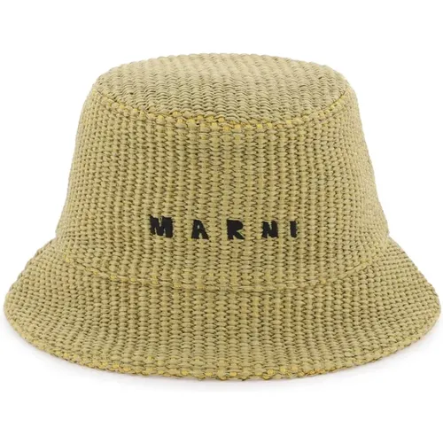 Hats,Raffia Effect Bucket Hat Marni - Marni - Modalova