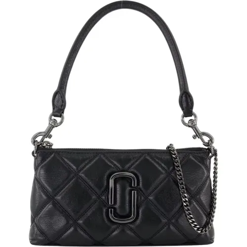 Shoulder Bags, female, , Size: ONE SIZE Leather Pochette with Top Handle - Marc Jacobs - Modalova