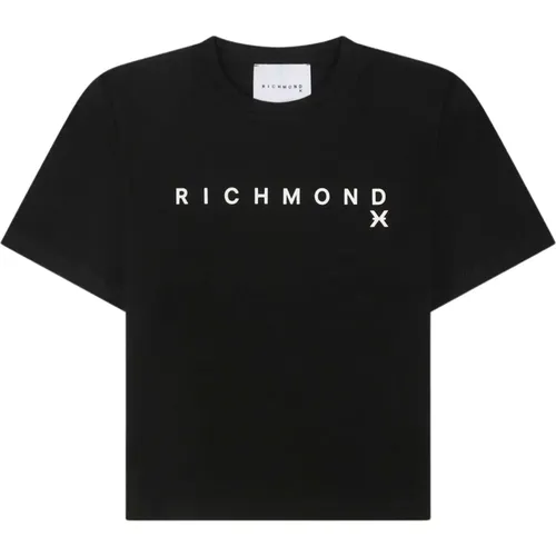 T-Shirt mit kontrastierendem Logo und kurzen Ärmeln,T-Shirt mit kontrastreichem Logo und kurzen Ärmeln - John Richmond - Modalova