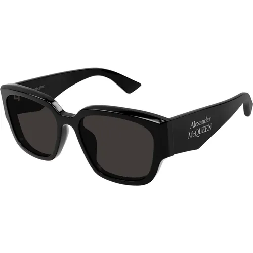 Stylische Sonnenbrille Am0468S Schwarz , Damen, Größe: 55 MM - alexander mcqueen - Modalova